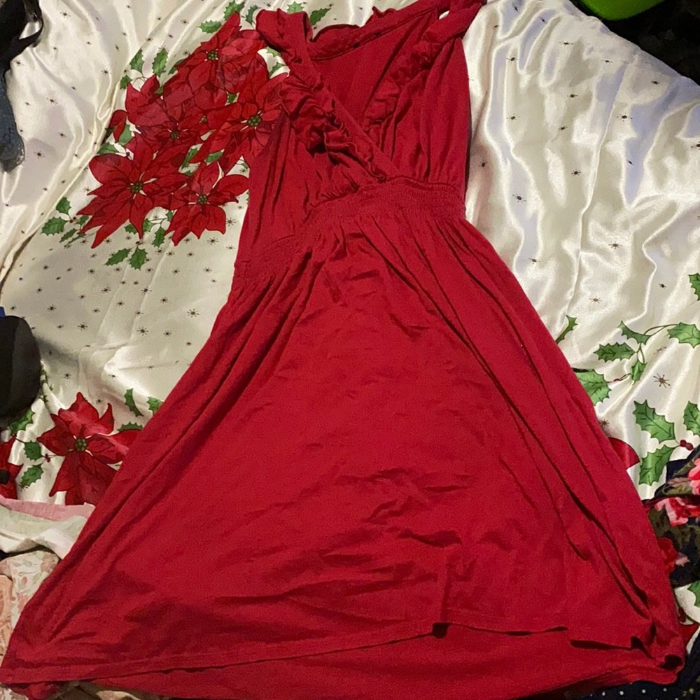 Red mini dress